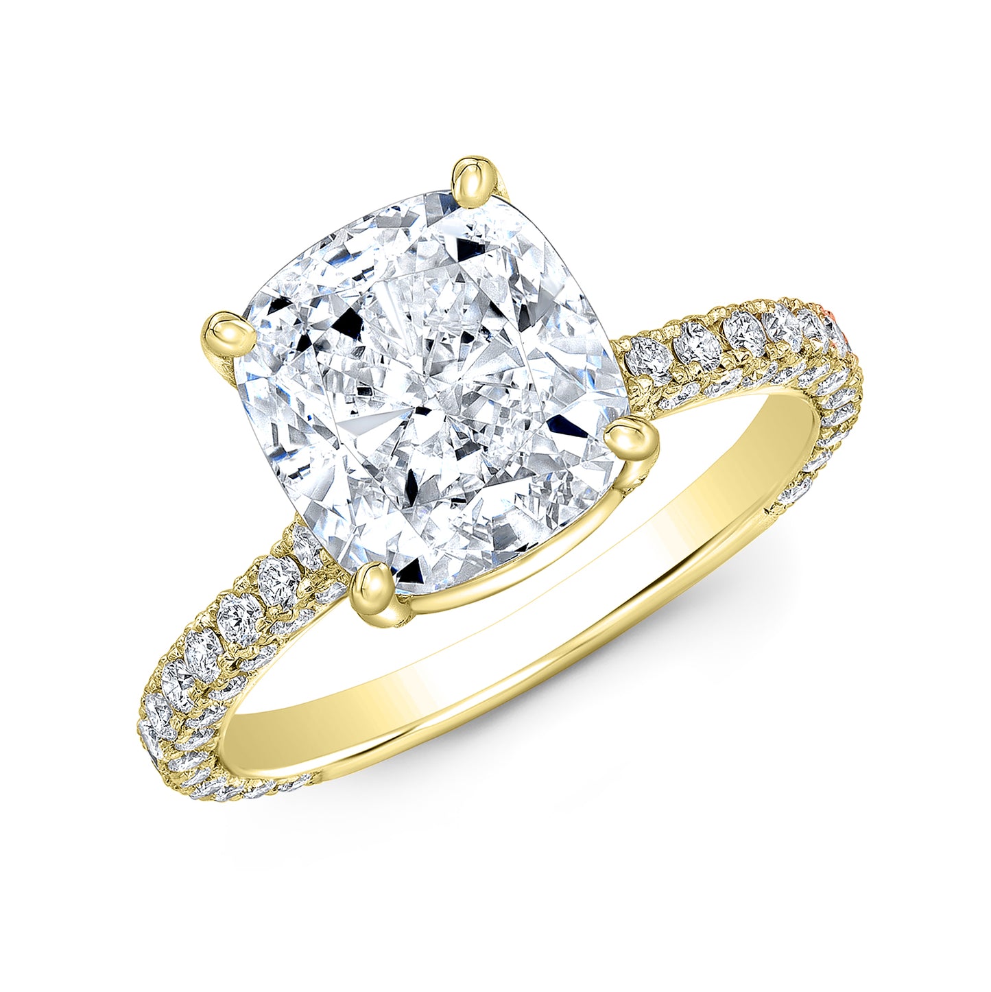 Modern Style Hidden Halo Diamond Engagement Ring