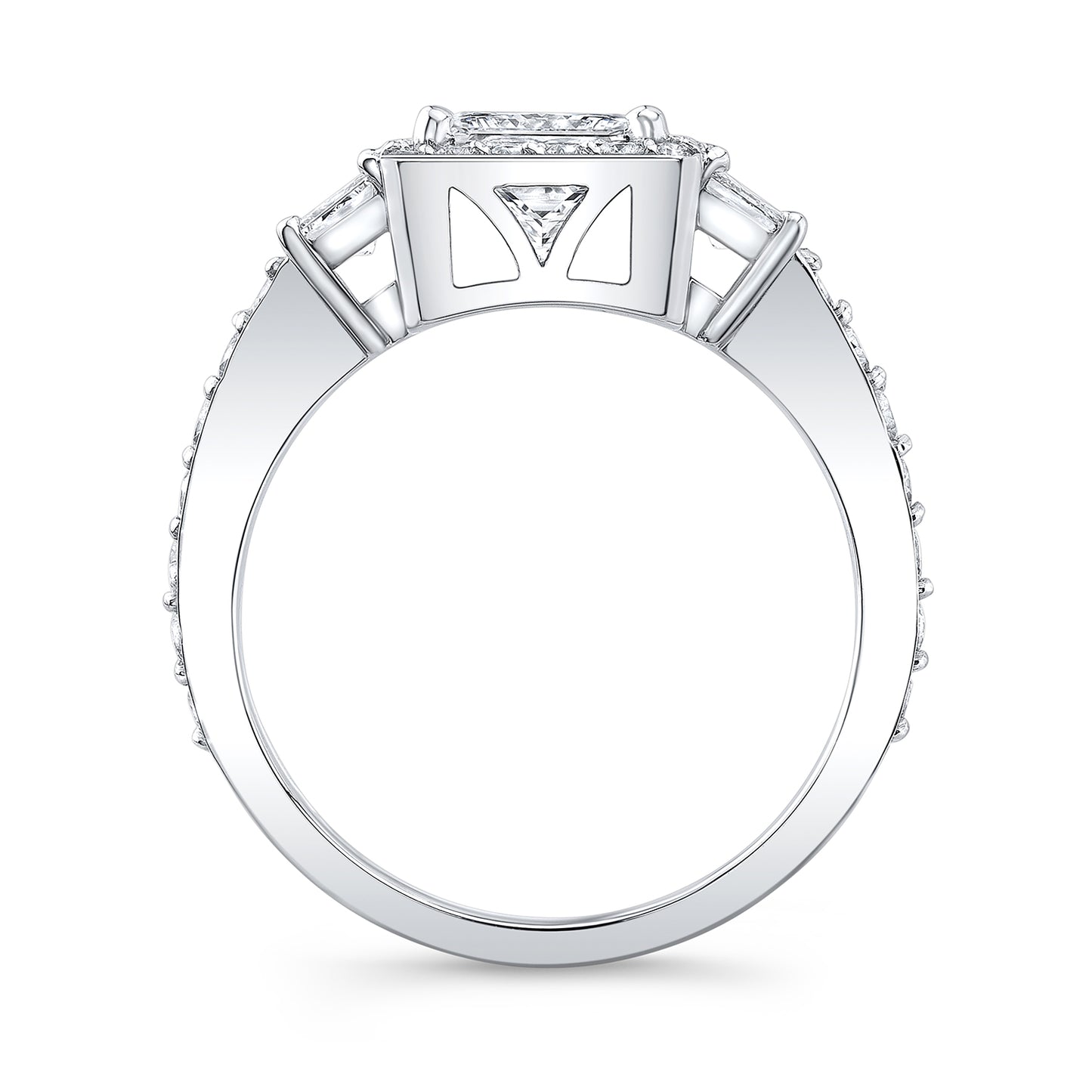 Modern Style Halo Diamond Engagement Ring