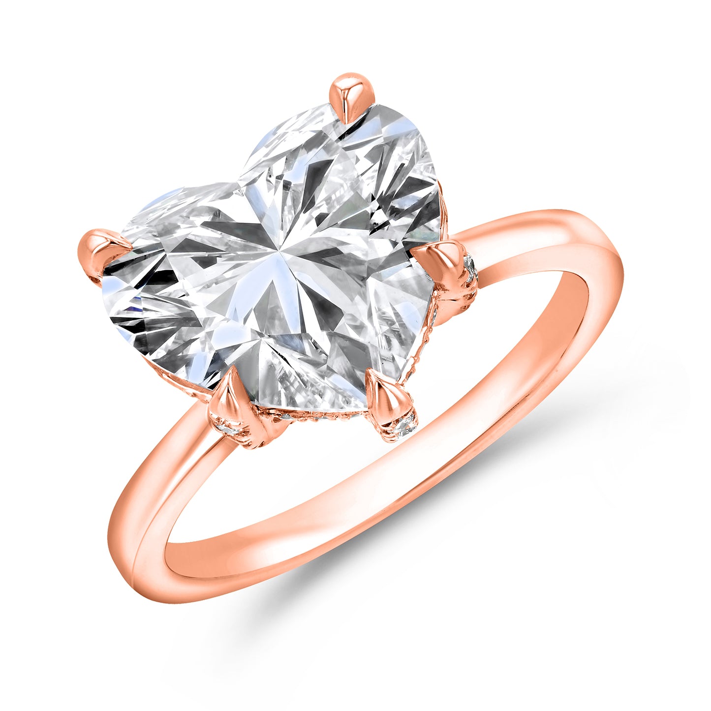 Modern Style Hidden Halo Diamond Engagement Ring