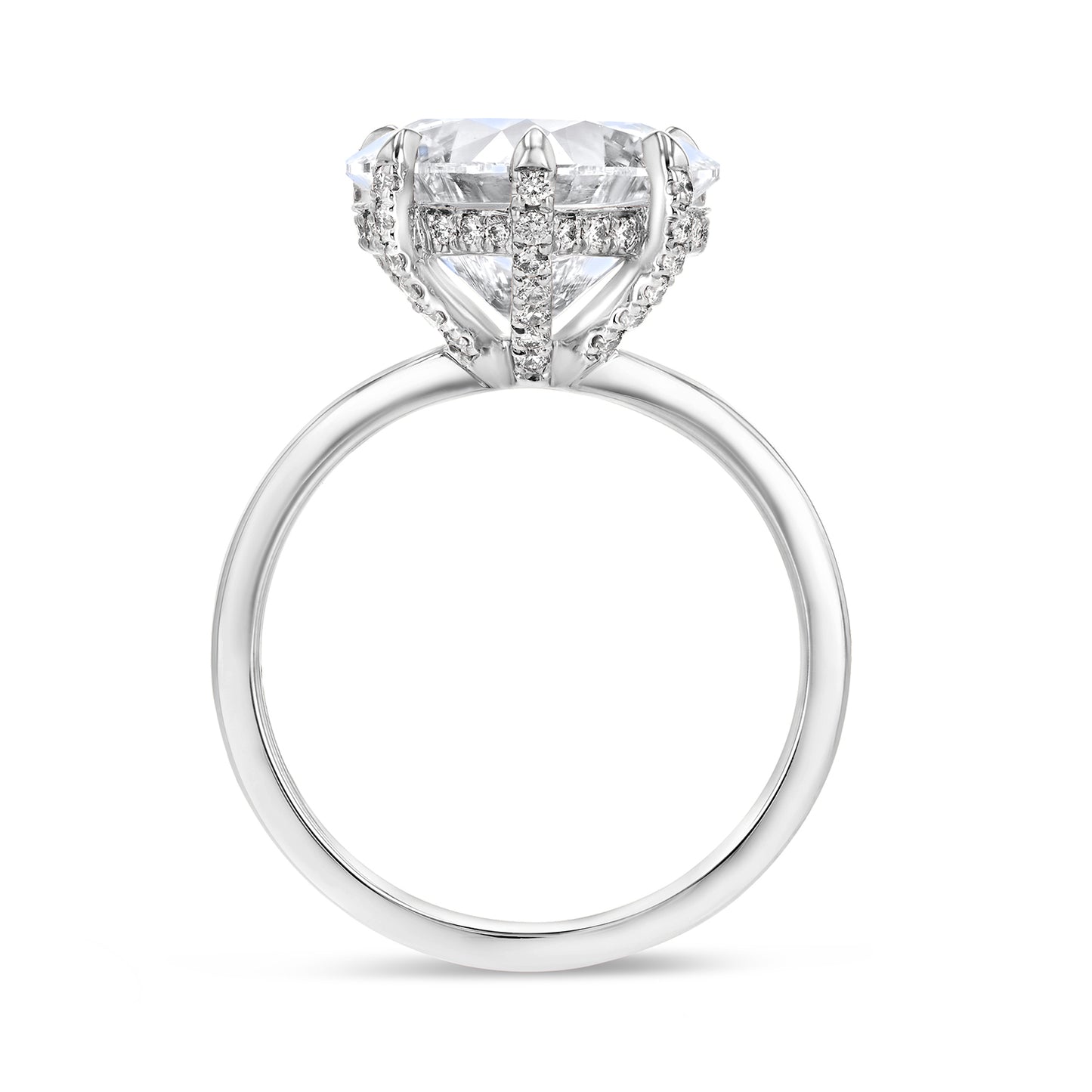 Modern Style Hidden Halo Diamond Engagement Ring