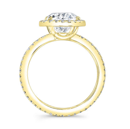 Modern Style Halo Diamond Engagement Ring