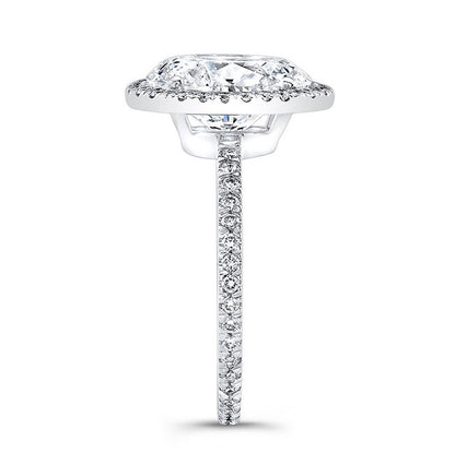 Modern Style Halo Diamond Engagement Ring