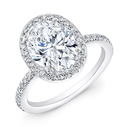 Modern Style Halo Diamond Engagement Ring