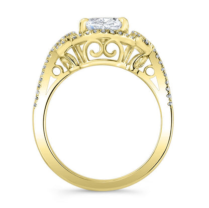 Modern Style Halo Diamond Engagement Ring