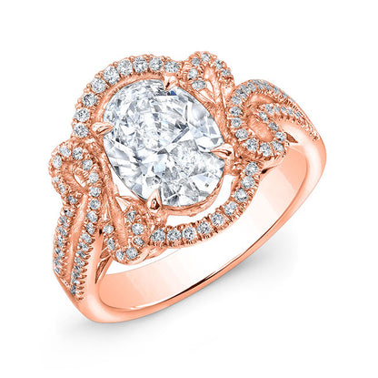 Modern Style Halo Diamond Engagement Ring