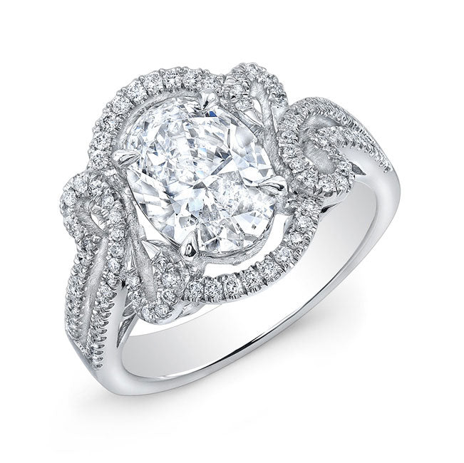 Modern Style Halo Diamond Engagement Ring