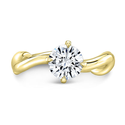 Art Deco Style Twisted Shank Solitaire Diamond Engagement Ring