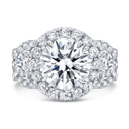 Modern Style Halo Diamond Engagement Ring