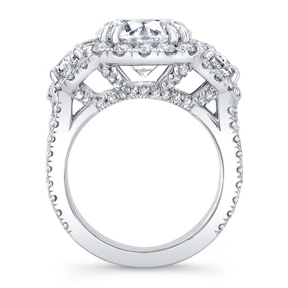 Modern Style Halo Diamond Engagement Ring