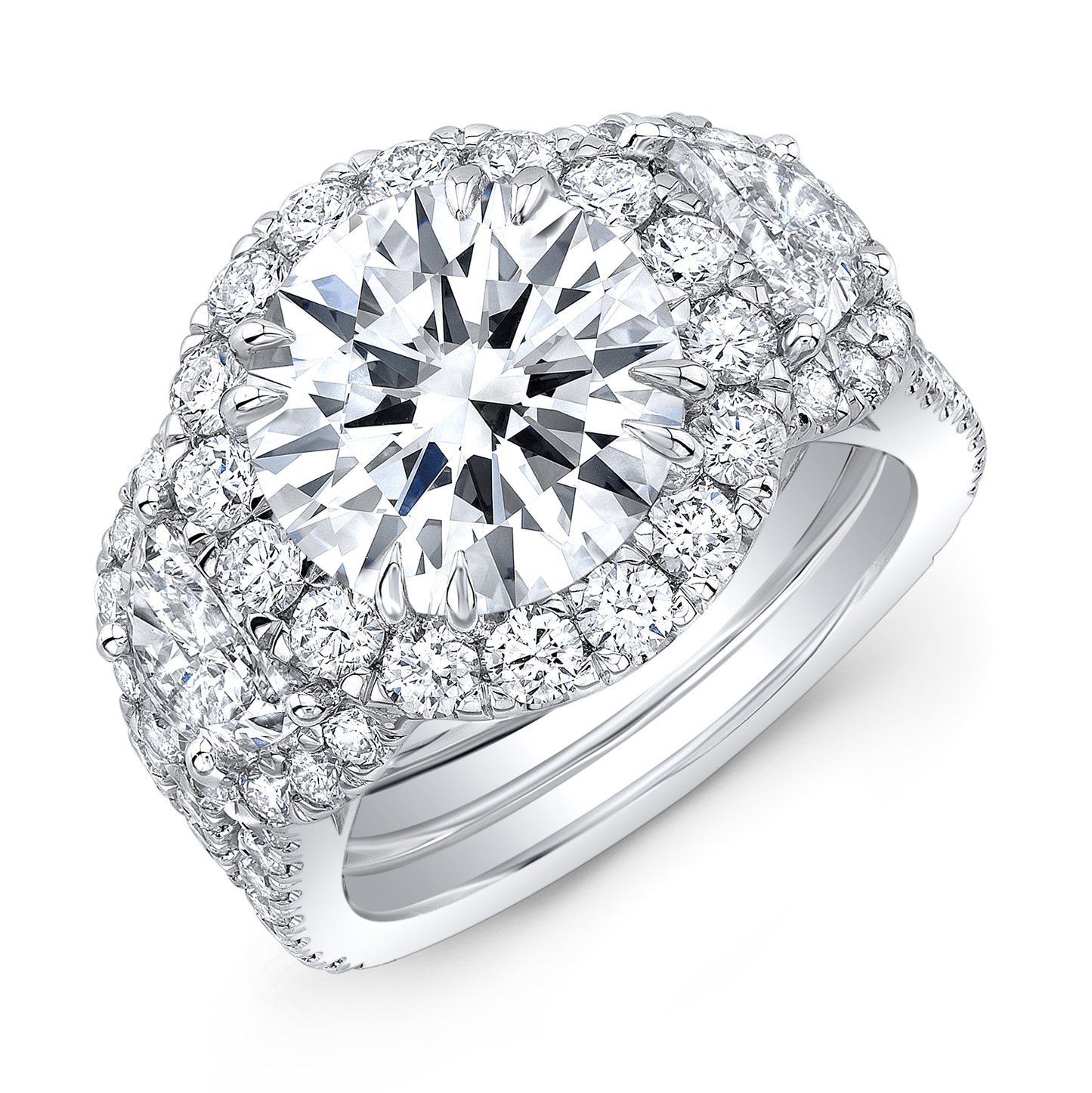 Modern Style Halo Diamond Engagement Ring