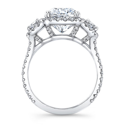 Modern Style Halo Diamond Engagement Ring