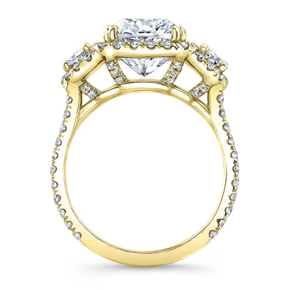 Modern Style Halo Diamond Engagement Ring