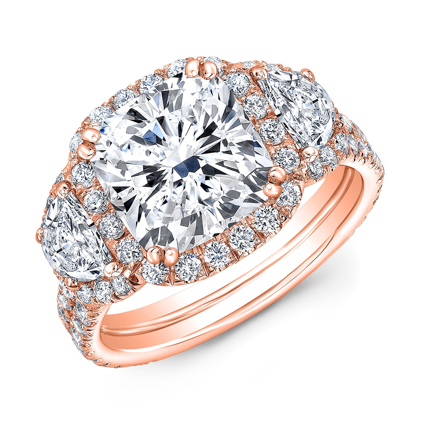 Modern Style Halo Diamond Engagement Ring