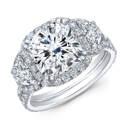 Modern Style Halo Diamond Engagement Ring