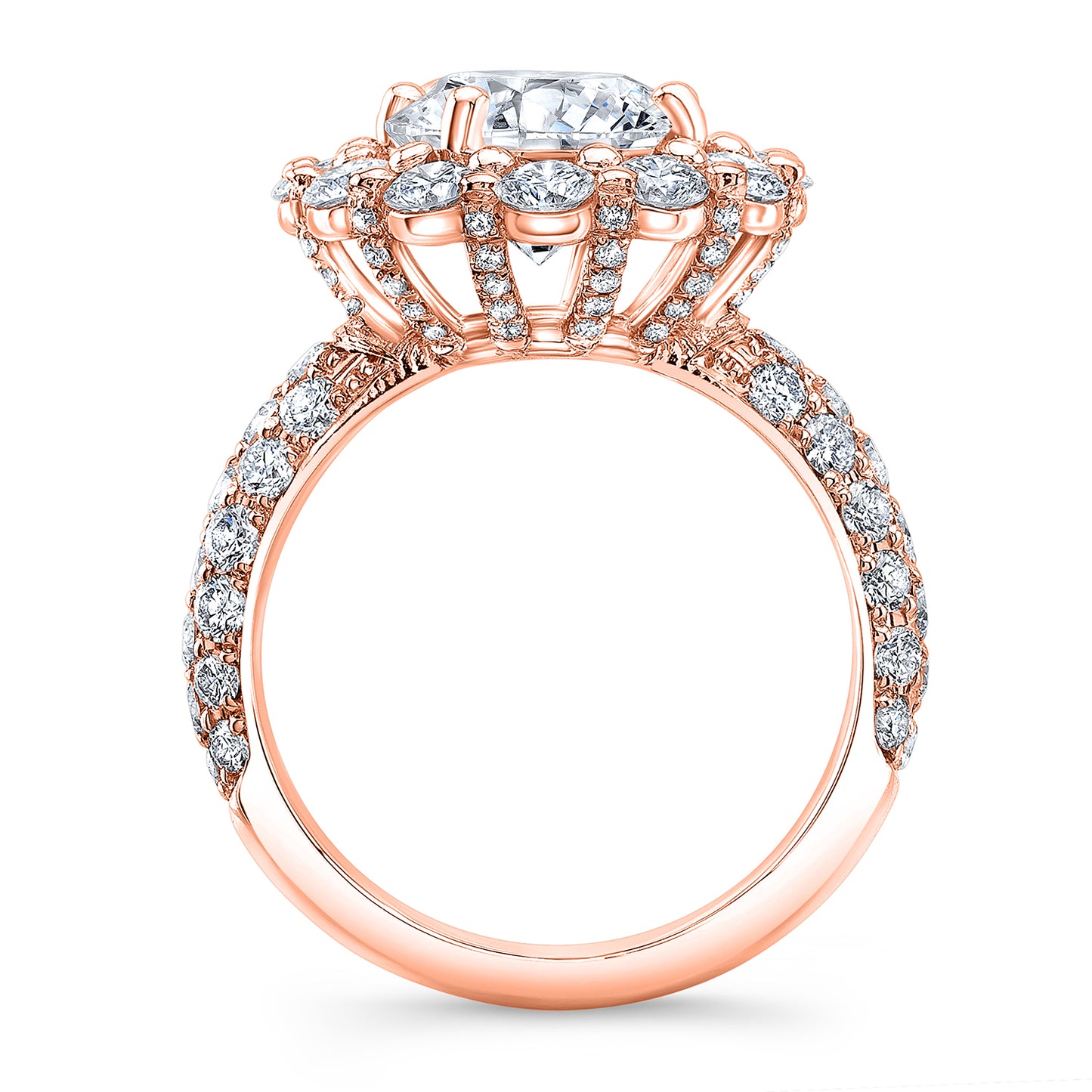 Modern Style Halo Diamond Engagement Ring