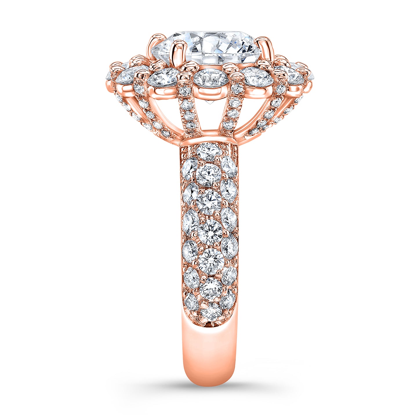 Modern Style Halo Diamond Engagement Ring