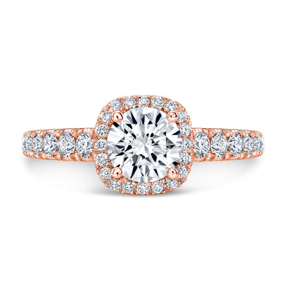 Modern Style Halo Diamond Engagement Ring