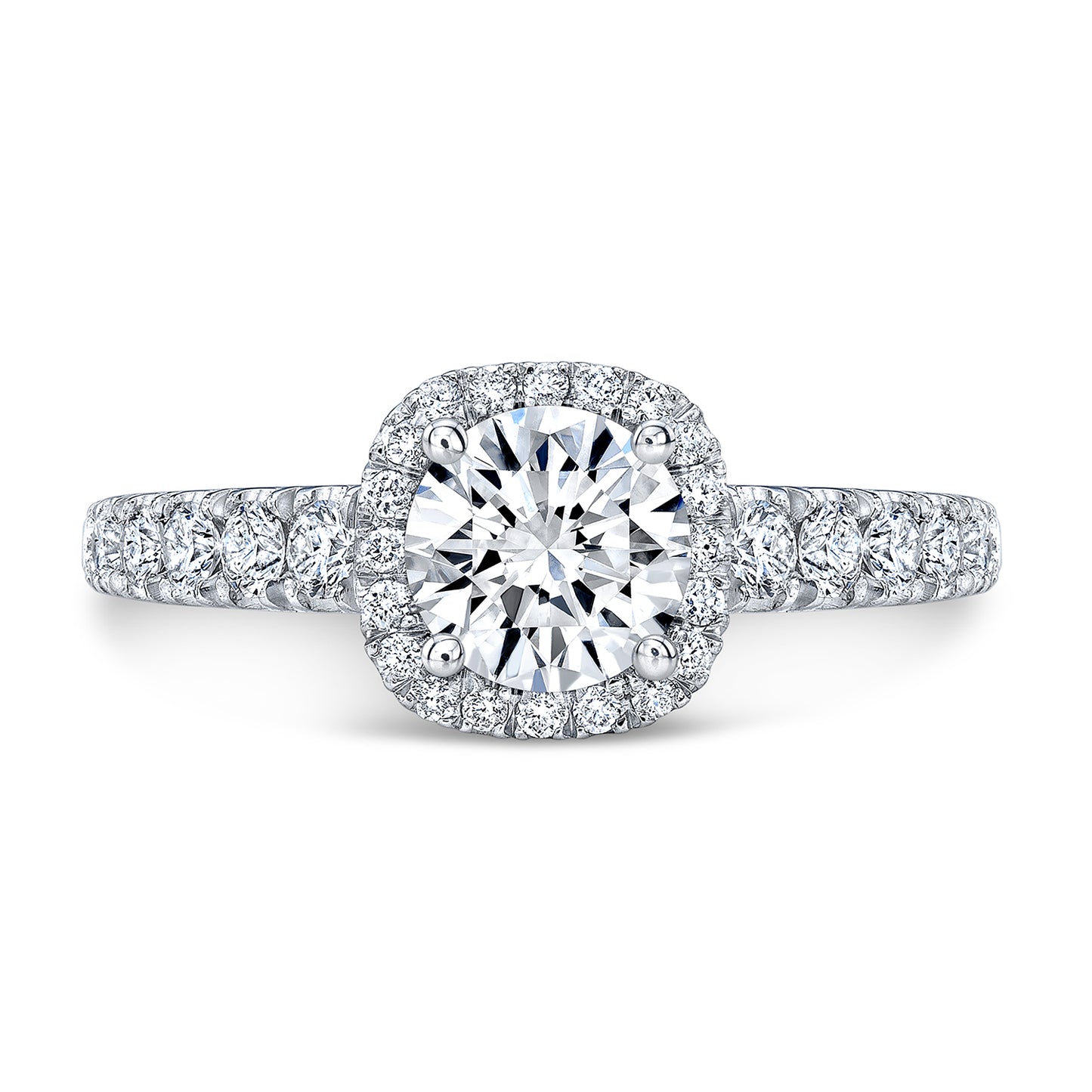 Modern Style Halo Diamond Engagement Ring