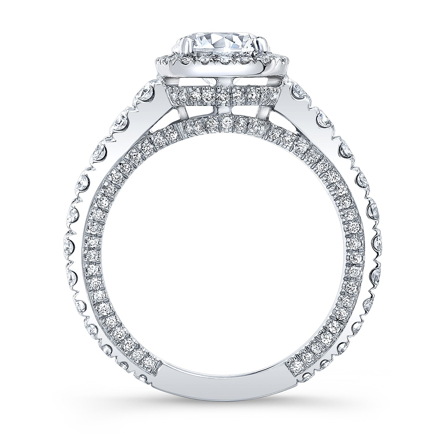 Modern Style Halo Diamond Engagement Ring