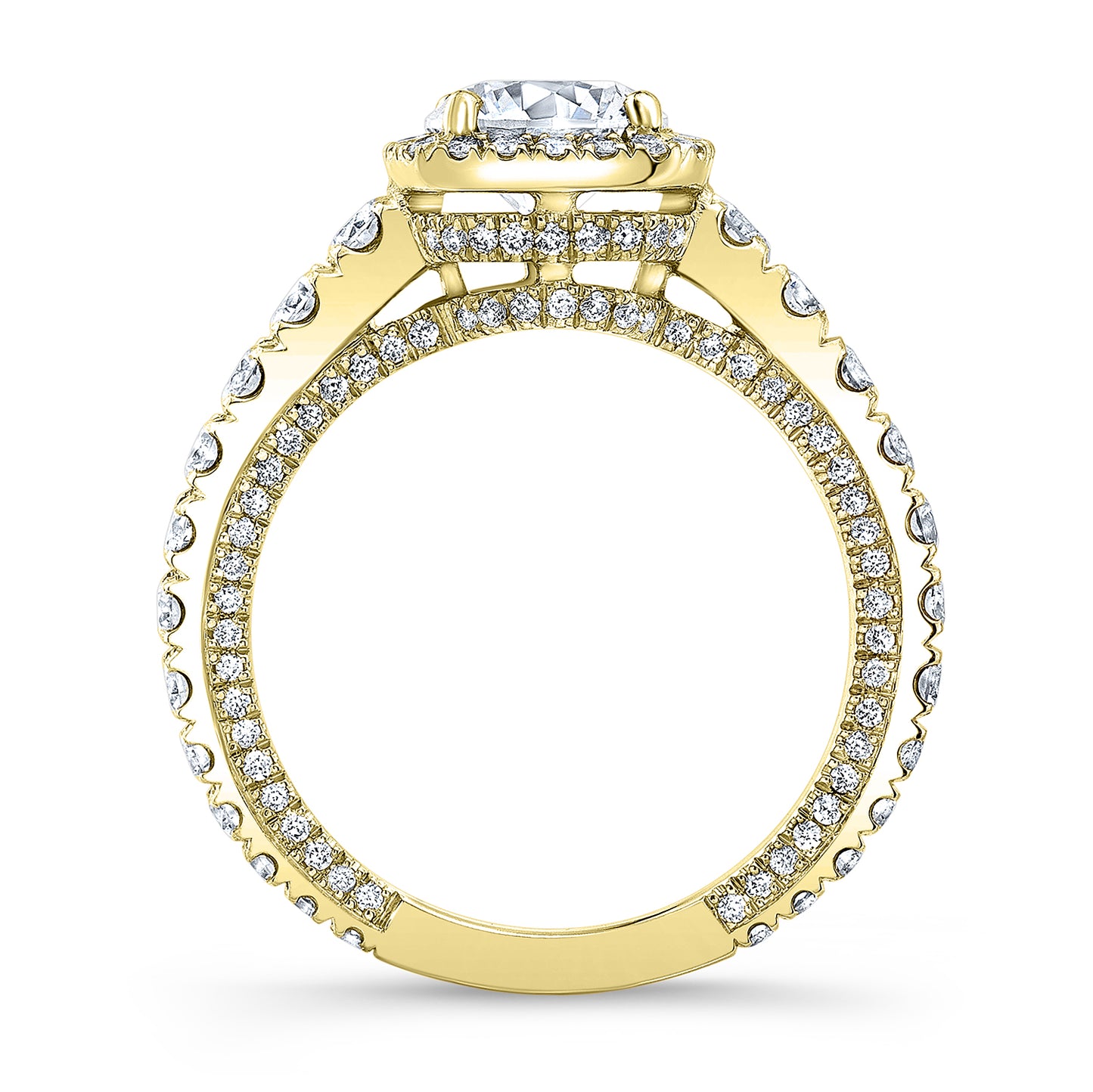 Modern Style Halo Diamond Engagement Ring