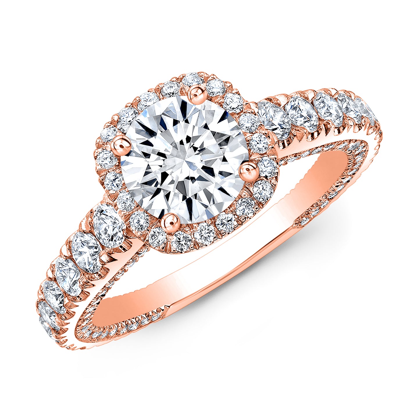 Modern Style Halo Diamond Engagement Ring