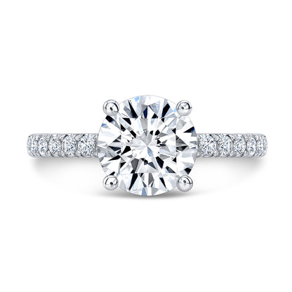 Modern Style Hidden Halo Diamond Engagement Ring