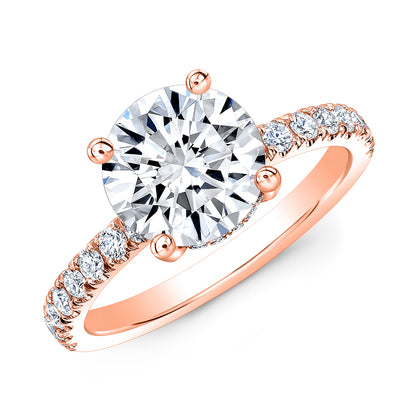 Modern Style Hidden Halo Diamond Engagement Ring