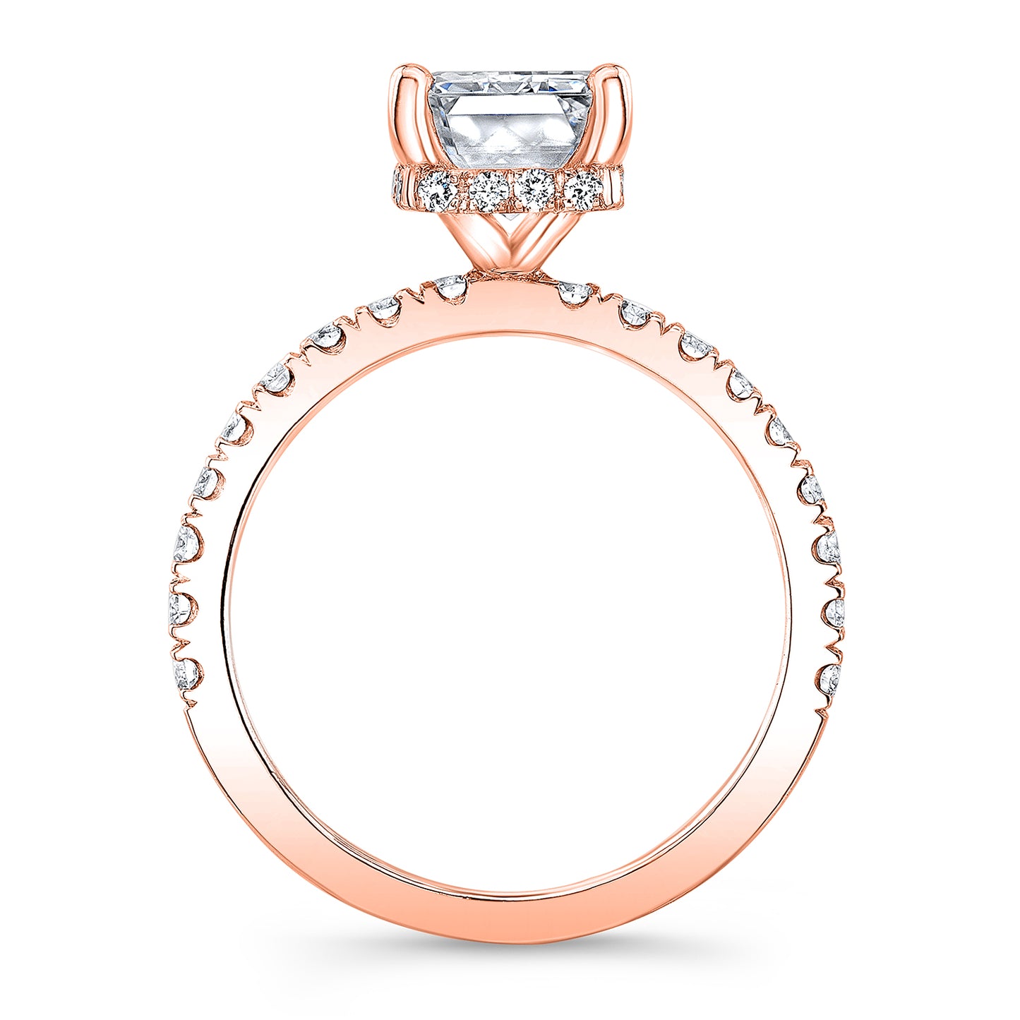 Modern Style Hidden Halo Diamond Engagement Ring