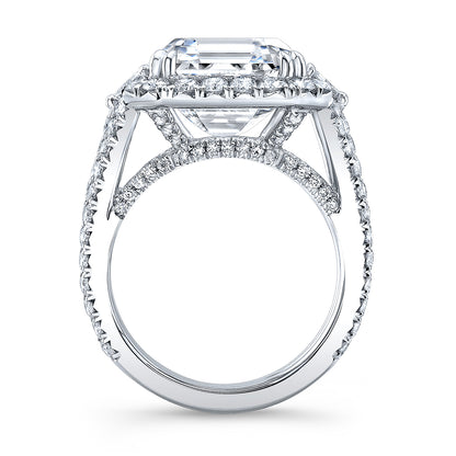 Modern Style Halo Diamond Engagement Ring