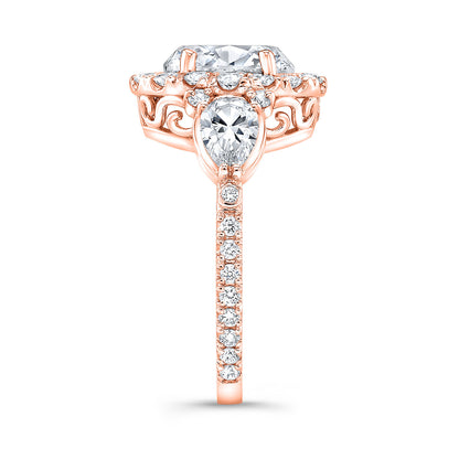 Modern Style Halo Diamond Engagement Ring