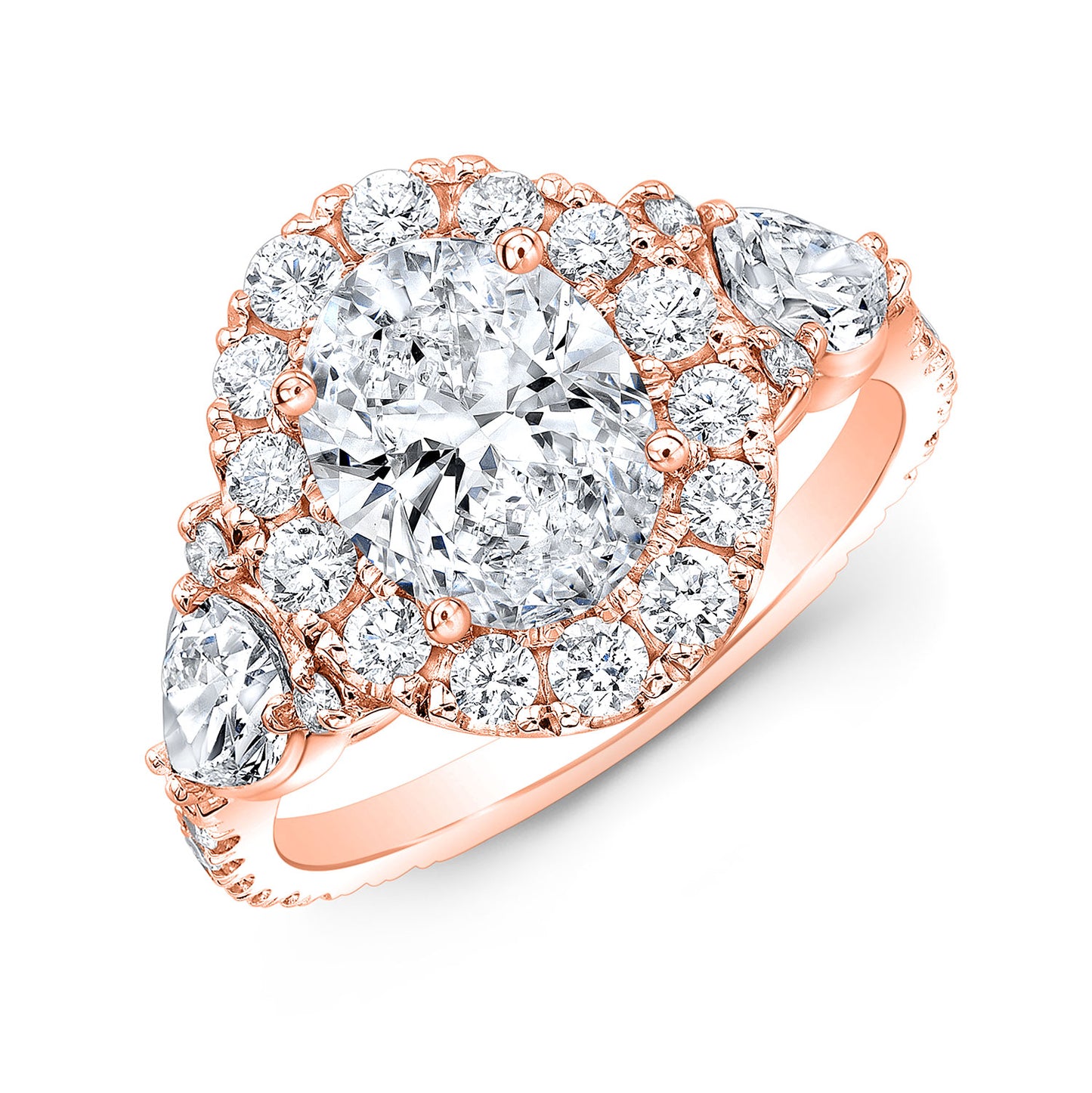 Modern Style Halo Diamond Engagement Ring