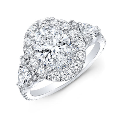 Modern Style Halo Diamond Engagement Ring