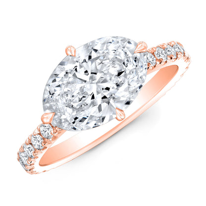 Modern Style Hidden Halo Diamond Engagement Ring