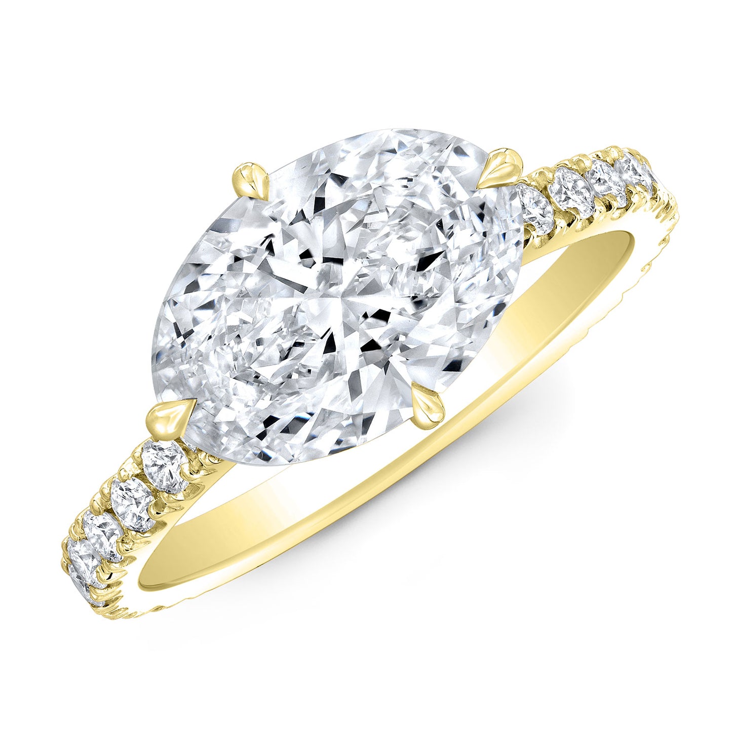 Modern Style Hidden Halo Diamond Engagement Ring