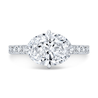 Modern Style Hidden Halo Diamond Engagement Ring