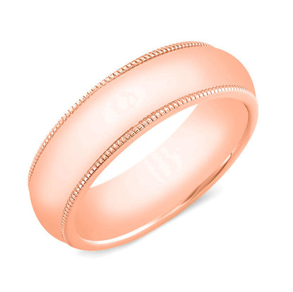 6mm Engraved Comfort Fit Wedding Band