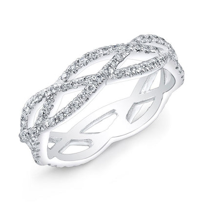 Twisted Style Diamond Wedding Band