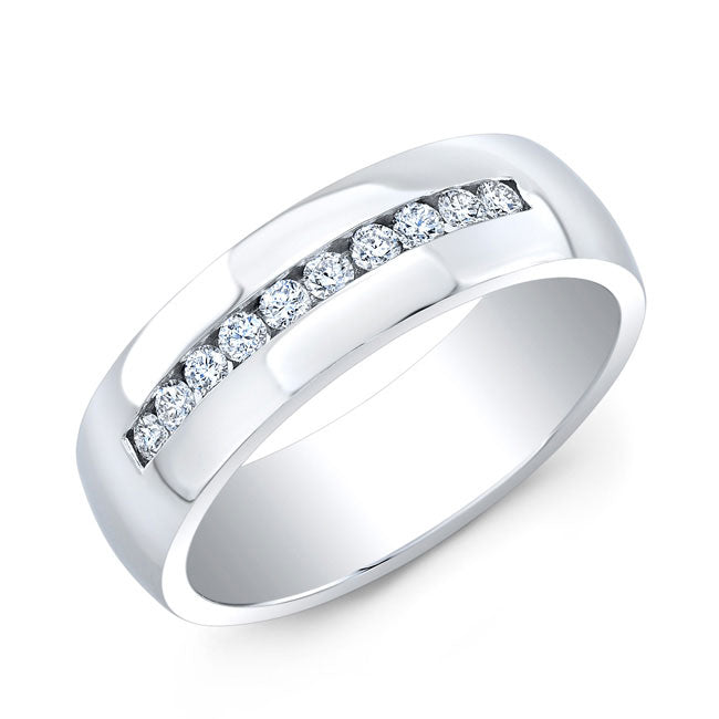 Men's Classic Style Comfort Fit Diamond Wedding Ring