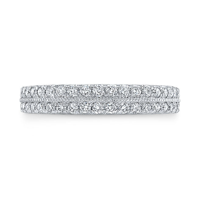 Modern Style 2-Row Diamond Wedding Band