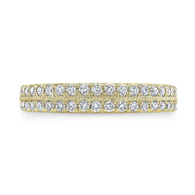 Modern Style 2-Row Diamond Wedding Band