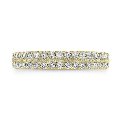 Modern Style 2-Row Diamond Wedding Band