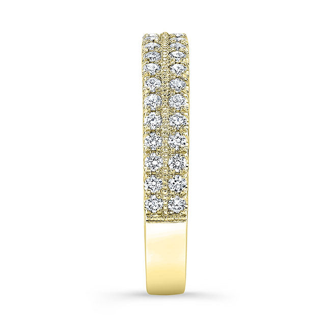 Modern Style 2-Row Diamond Wedding Band