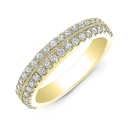 Modern Style 2-Row Diamond Wedding Band