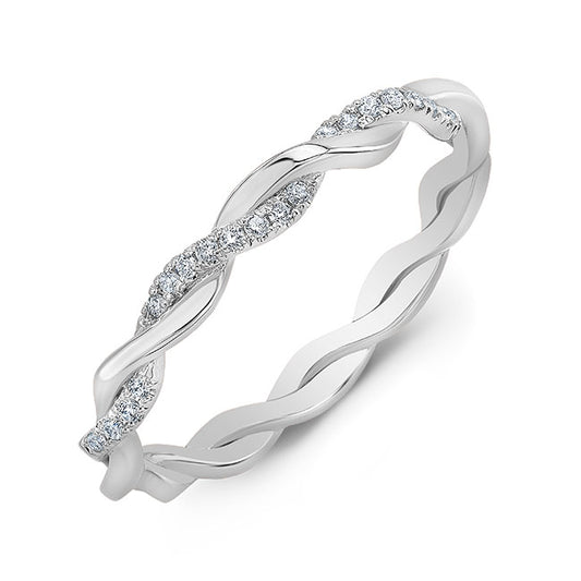 Twisted Style Diamond Wedding Band