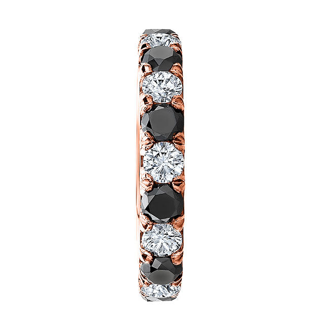 Classic Style White & Black Diamond Eternity Wedding Band