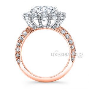 Rose Gold Diamond Halo Rings