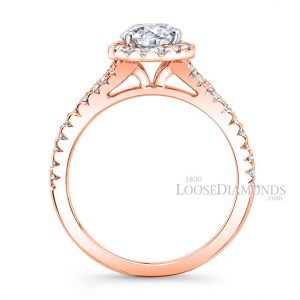Rose Gold Diamond Halo Engagement Rings