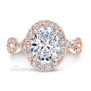 Rose Gold Diamond Halo Engagement Rings